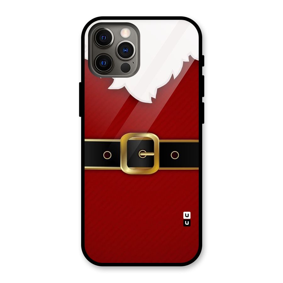 Black Belt Design Glass Back Case for iPhone 12 Pro
