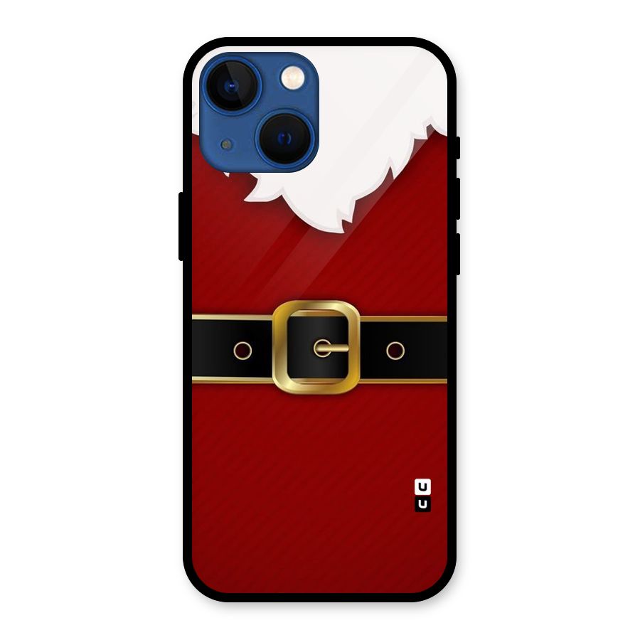 Black Belt Design Glass Back Case for iPhone 13 Mini
