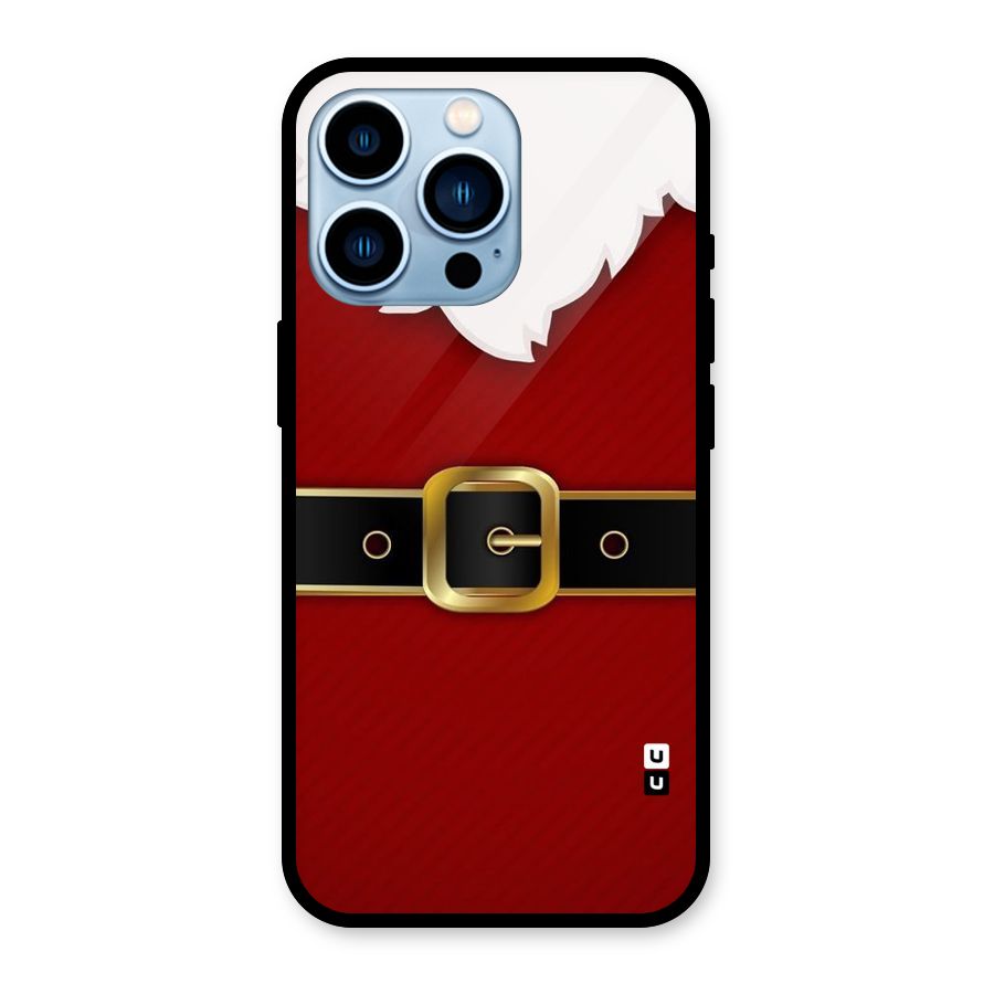 Black Belt Design Glass Back Case for iPhone 13 Pro