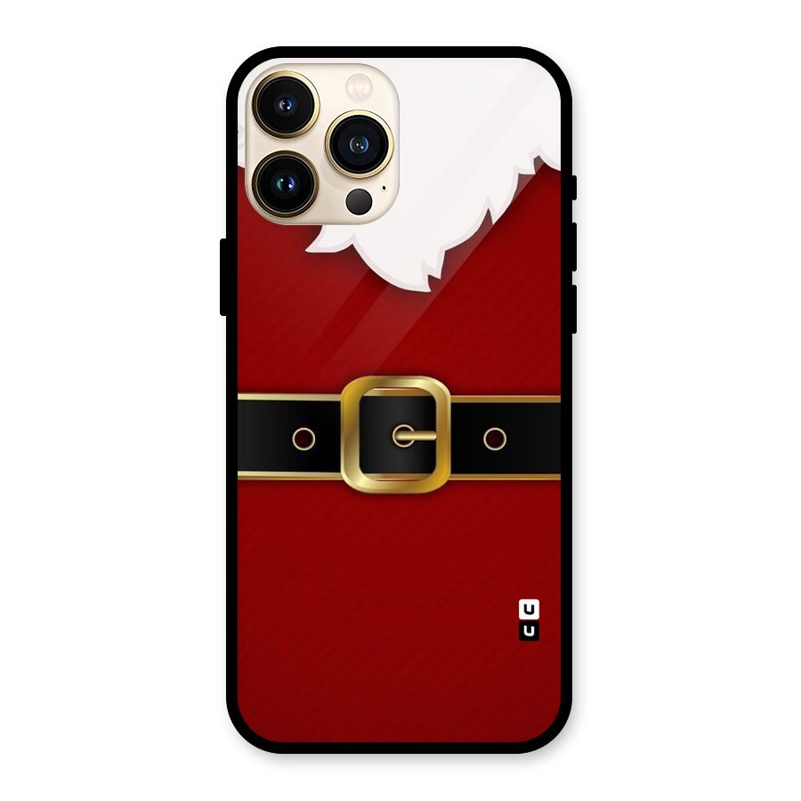 Black Belt Design Glass Back Case for iPhone 13 Pro Max