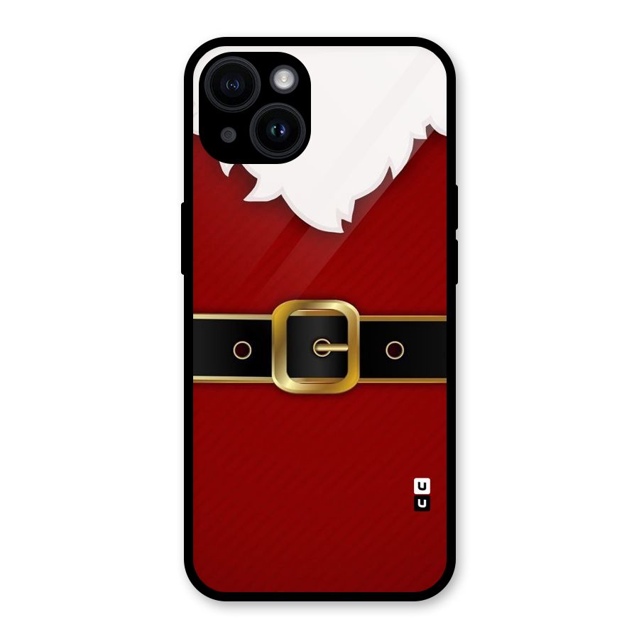 Black Belt Design Glass Back Case for iPhone 14