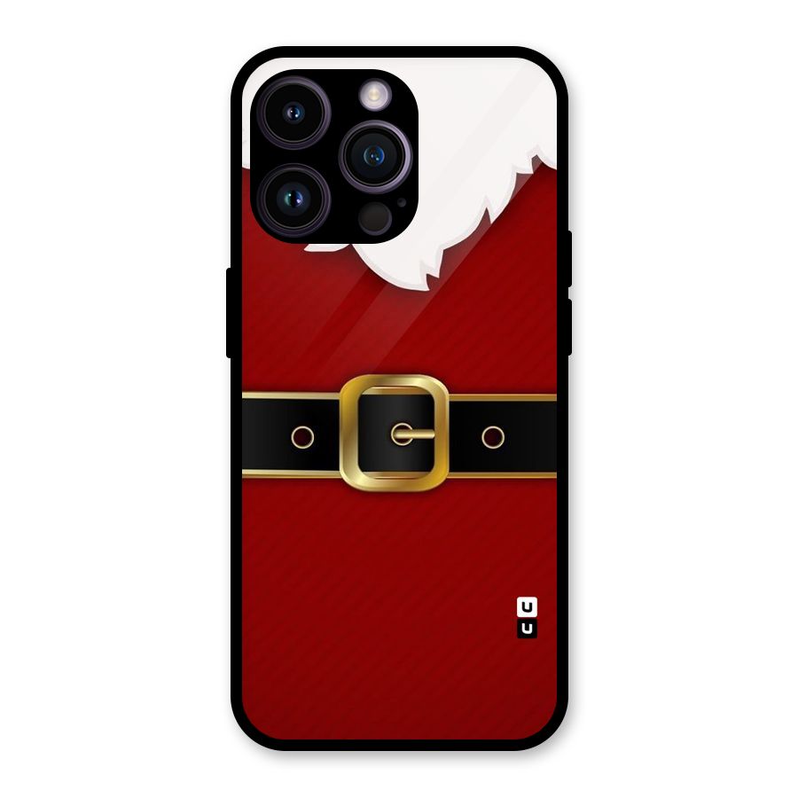 Black Belt Design Glass Back Case for iPhone 14 Pro Max