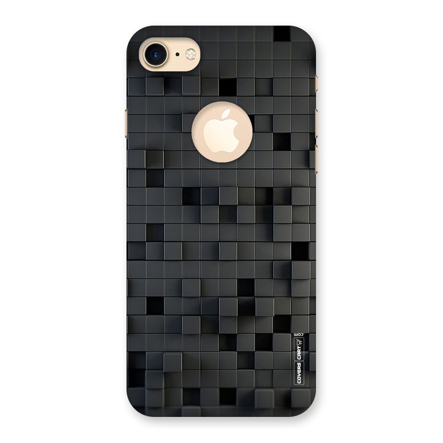 Black Bricks Back Case for iPhone 7 Logo Cut