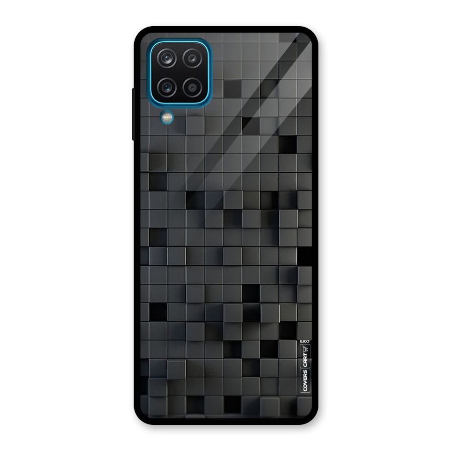 Black Bricks Glass Back Case for Galaxy A12