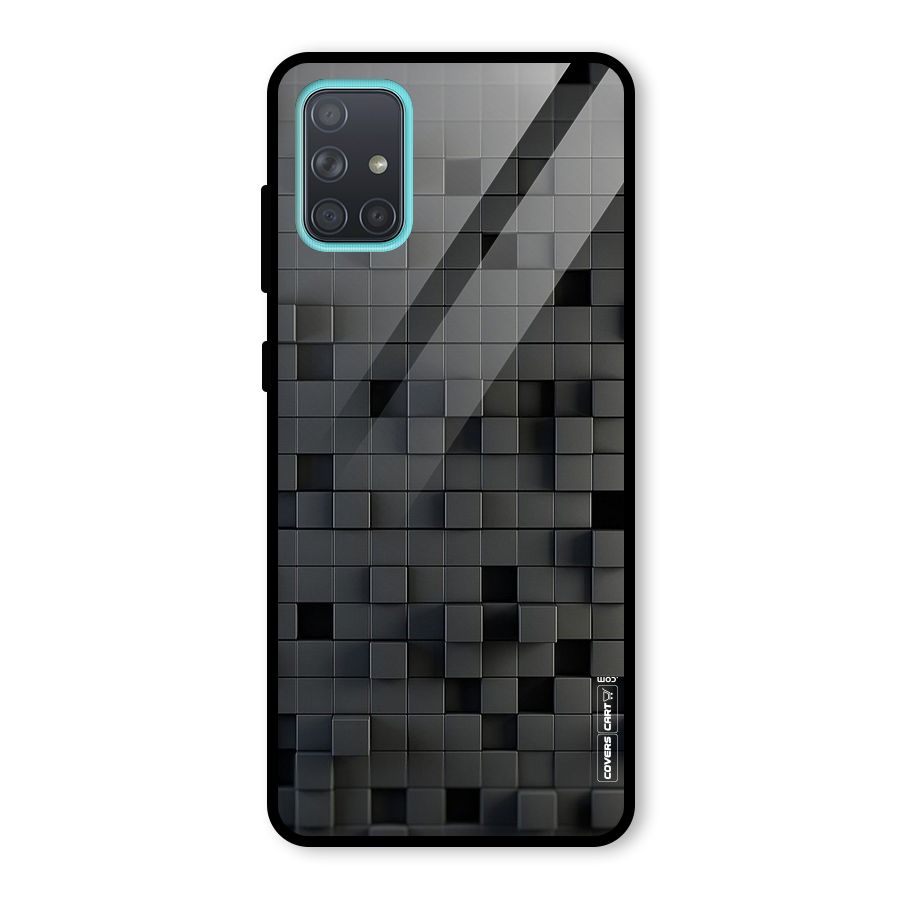 Black Bricks Glass Back Case for Galaxy A71