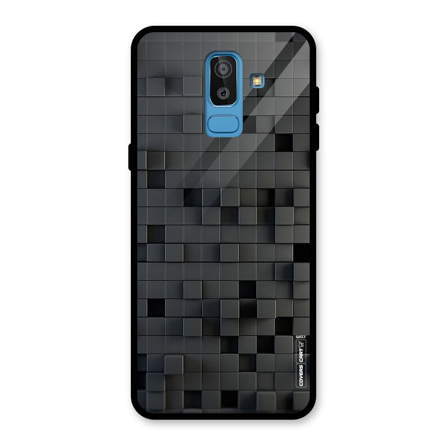 Black Bricks Glass Back Case for Galaxy J8