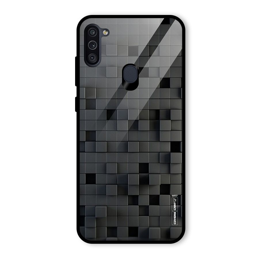 Black Bricks Glass Back Case for Galaxy M11