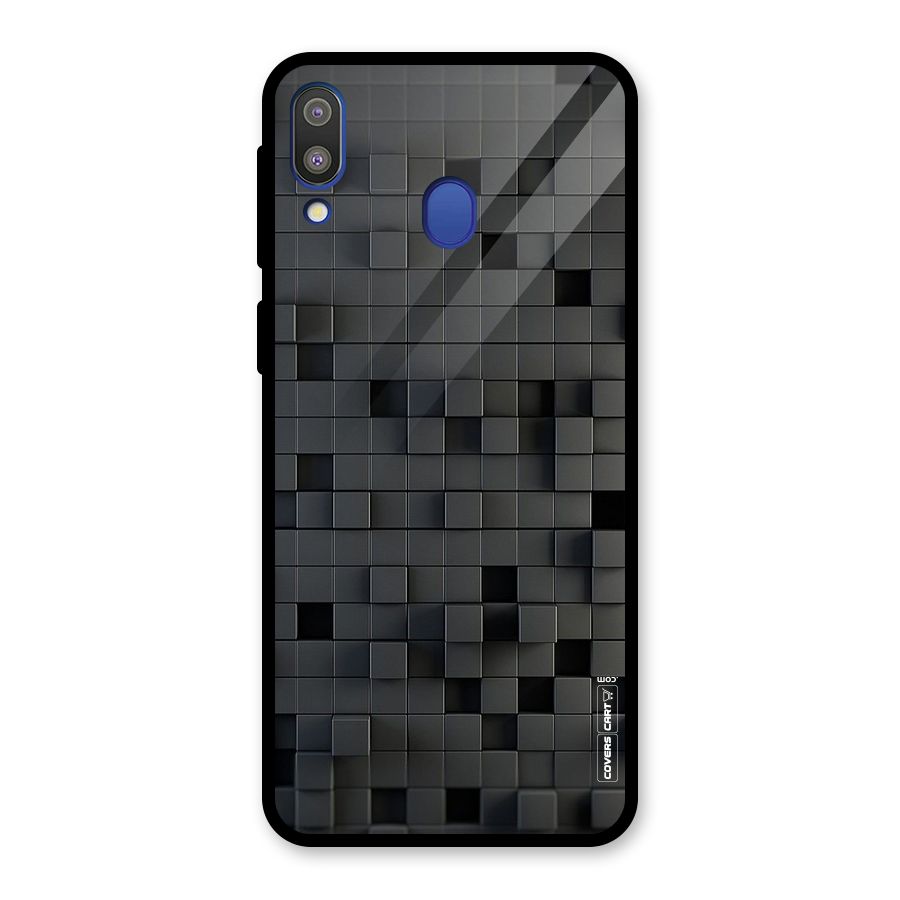 Black Bricks Glass Back Case for Galaxy M20