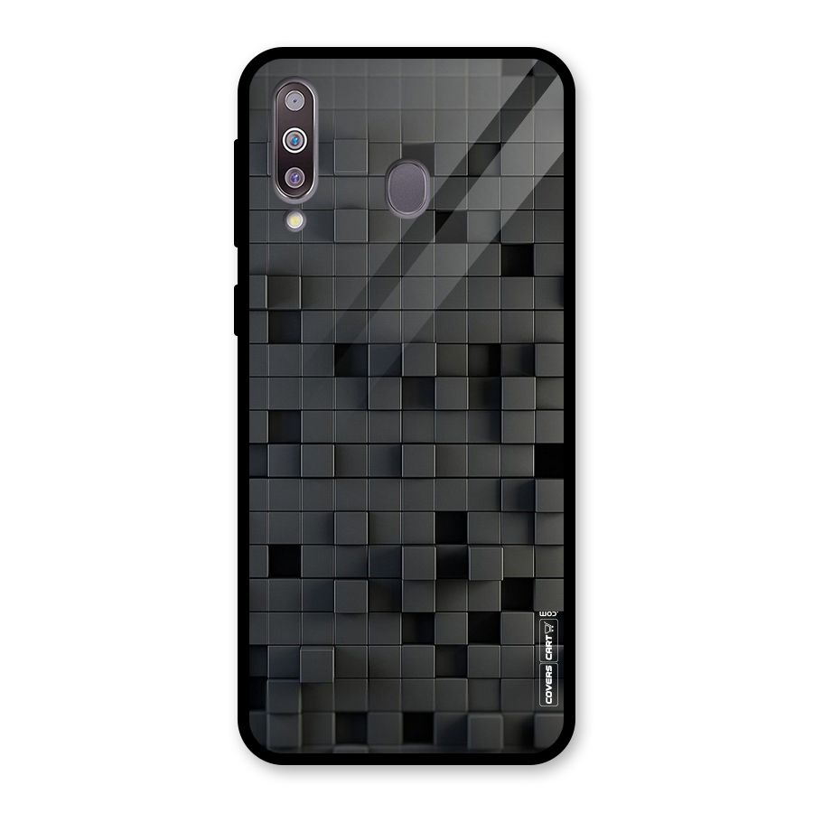 Black Bricks Glass Back Case for Galaxy M30
