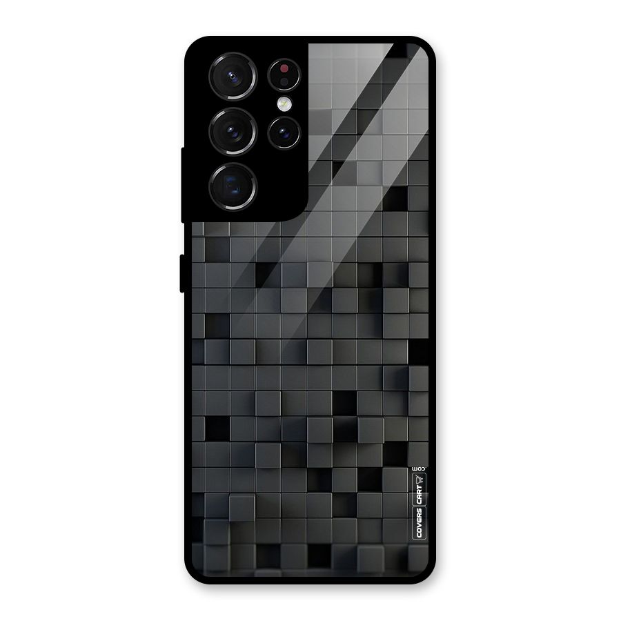 Black Bricks Glass Back Case for Galaxy S21 Ultra 5G