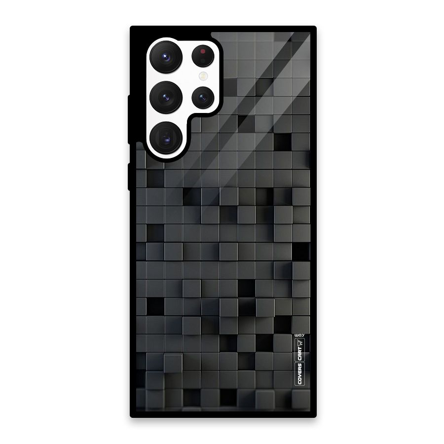 Black Bricks Glass Back Case for Galaxy S22 Ultra 5G