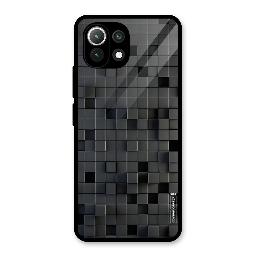 Black Bricks Glass Back Case for Mi 11 Lite