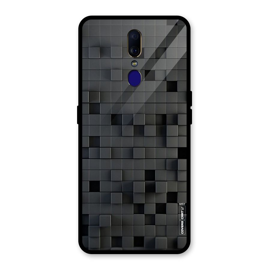 Black Bricks Glass Back Case for Oppo F11