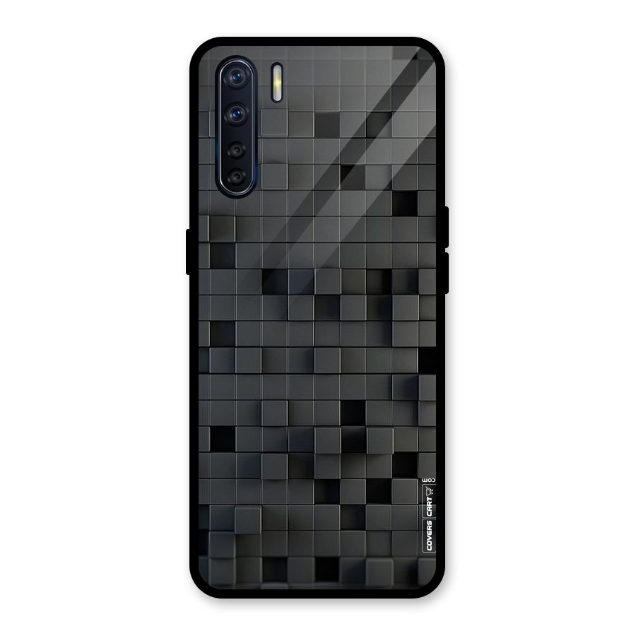 Black Bricks Glass Back Case for Oppo F15