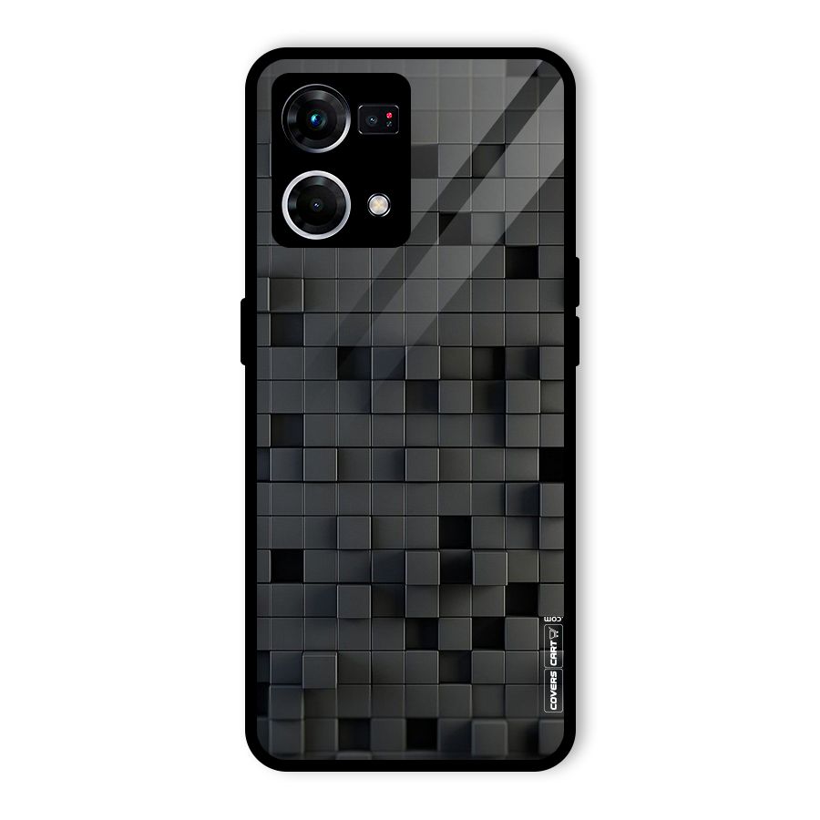 Black Bricks Glass Back Case for Oppo F21s Pro 4G