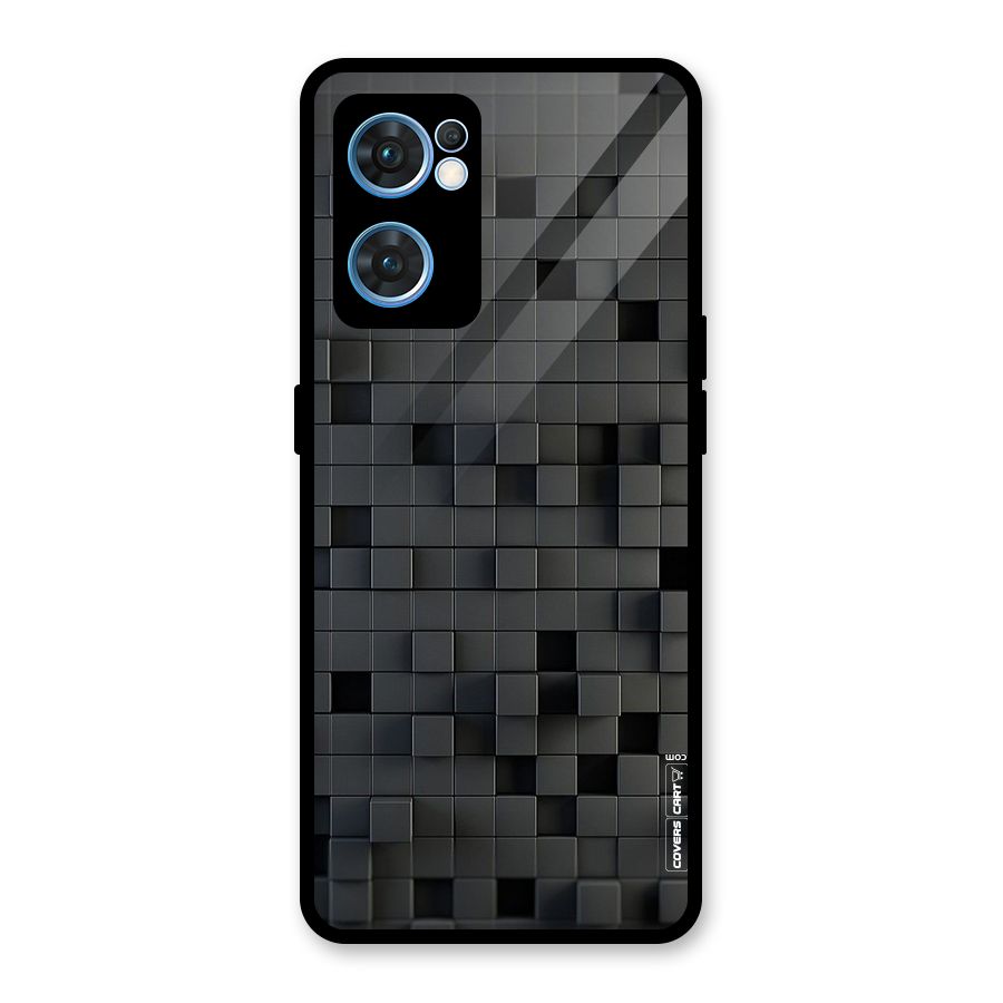 Black Bricks Glass Back Case for Oppo Reno7 5G