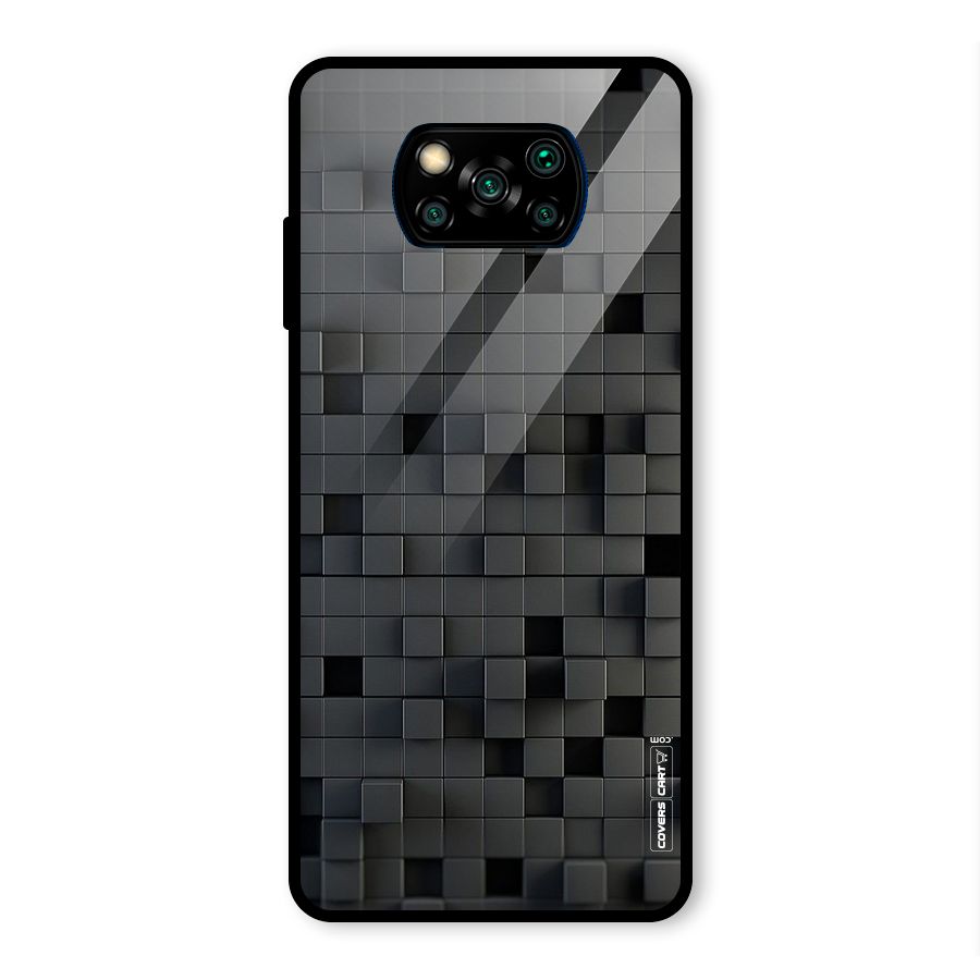 Black Bricks Glass Back Case for Poco X3 Pro