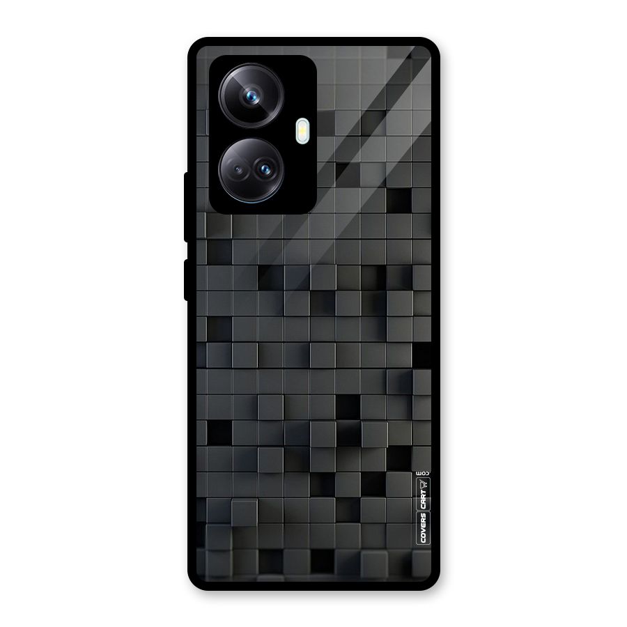 Black Bricks Glass Back Case for Realme 10 Pro Plus