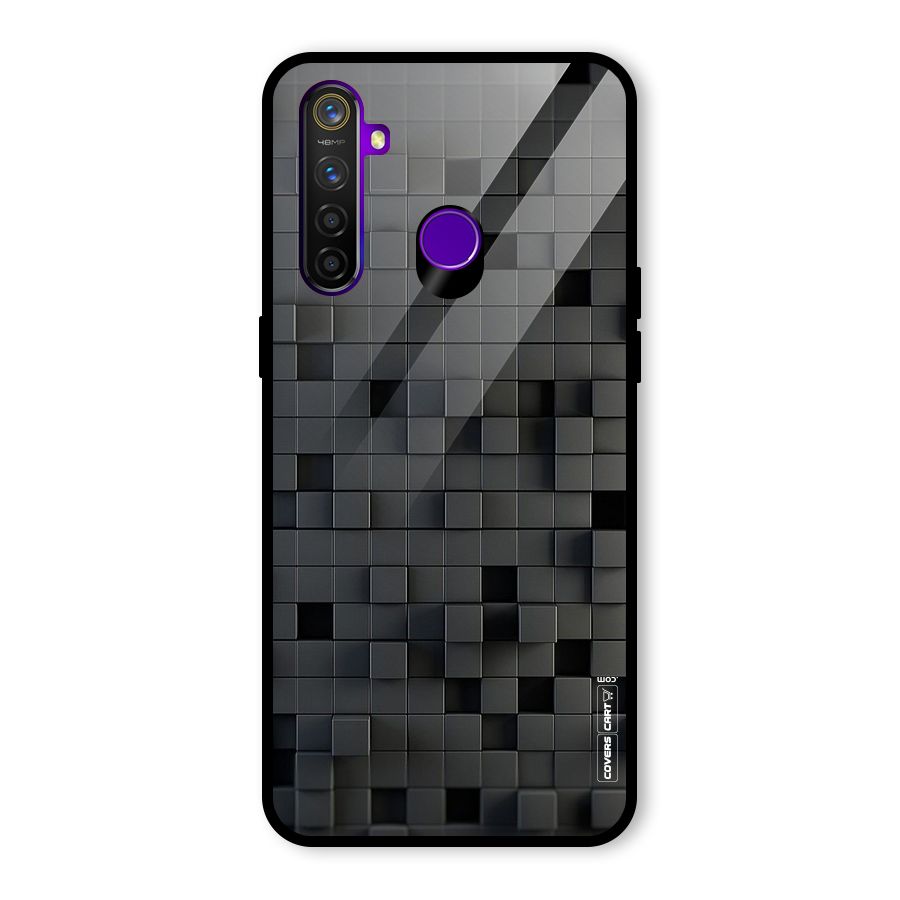 Black Bricks Glass Back Case for Realme 5 Pro