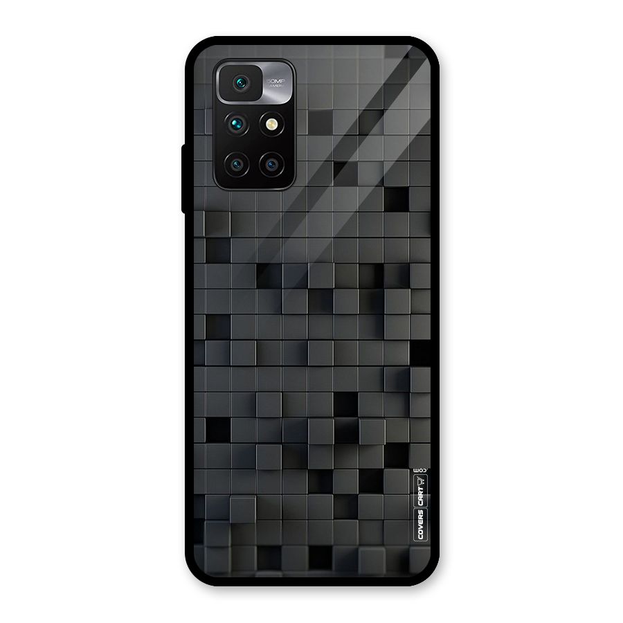 Black Bricks Glass Back Case for Redmi 10 Prime
