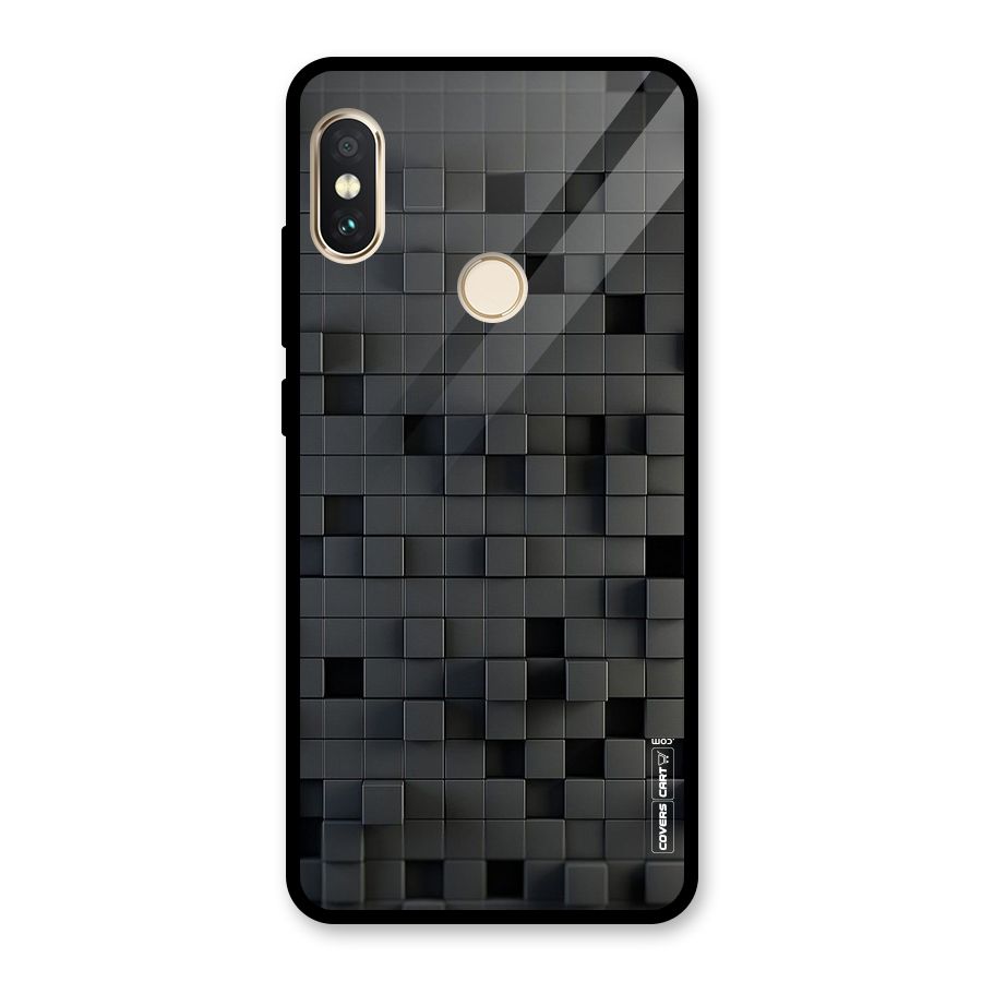 Black Bricks Glass Back Case for Redmi Note 5 Pro