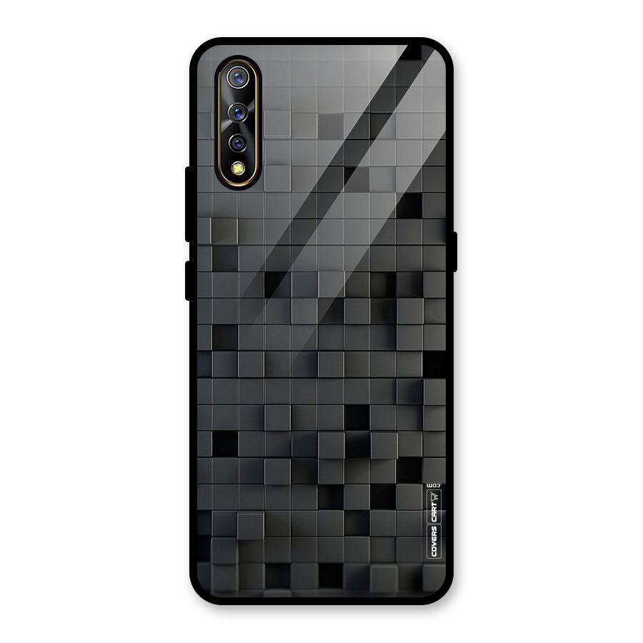 Black Bricks Glass Back Case for Vivo S1