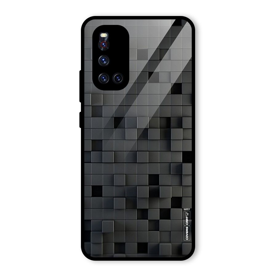 Black Bricks Glass Back Case for Vivo V19