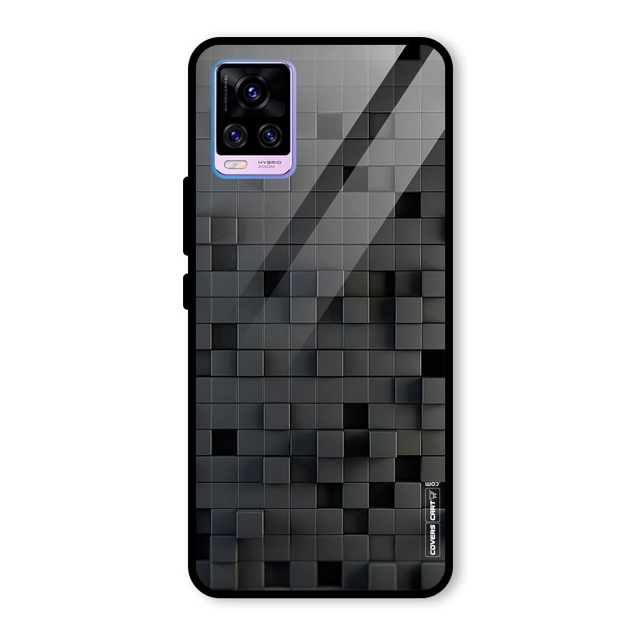 Black Bricks Glass Back Case for Vivo V20 Pro