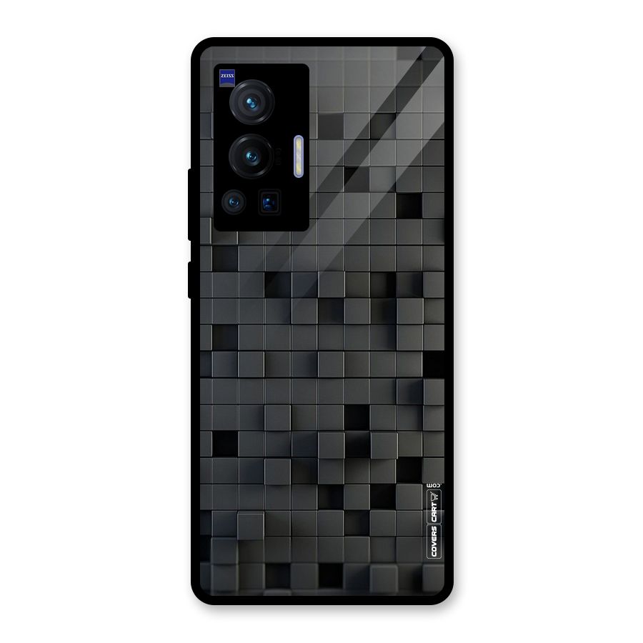 Black Bricks Glass Back Case for Vivo X70 Pro