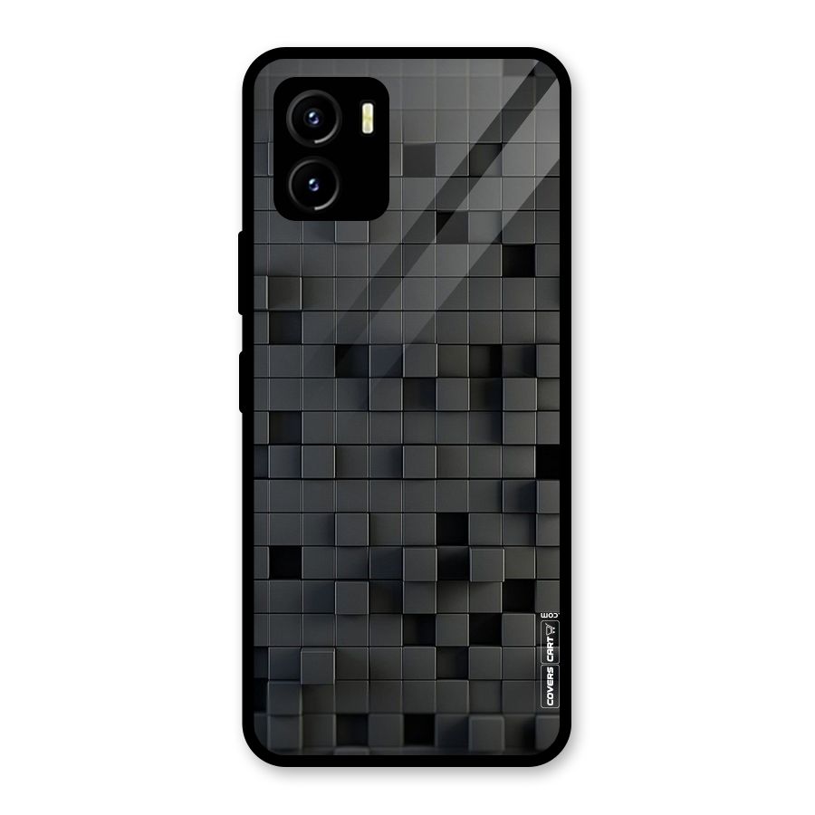 Black Bricks Glass Back Case for Vivo Y15s