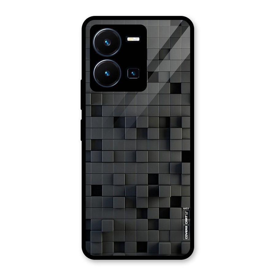 Black Bricks Glass Back Case for Vivo Y35