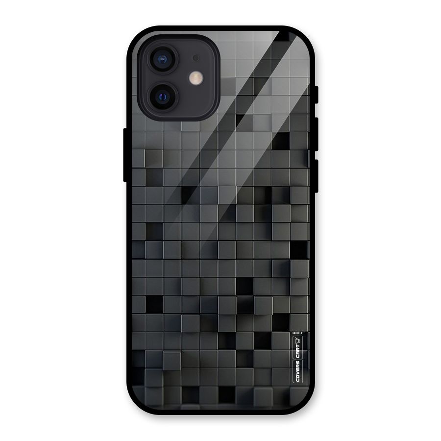 Black Bricks Glass Back Case for iPhone 12