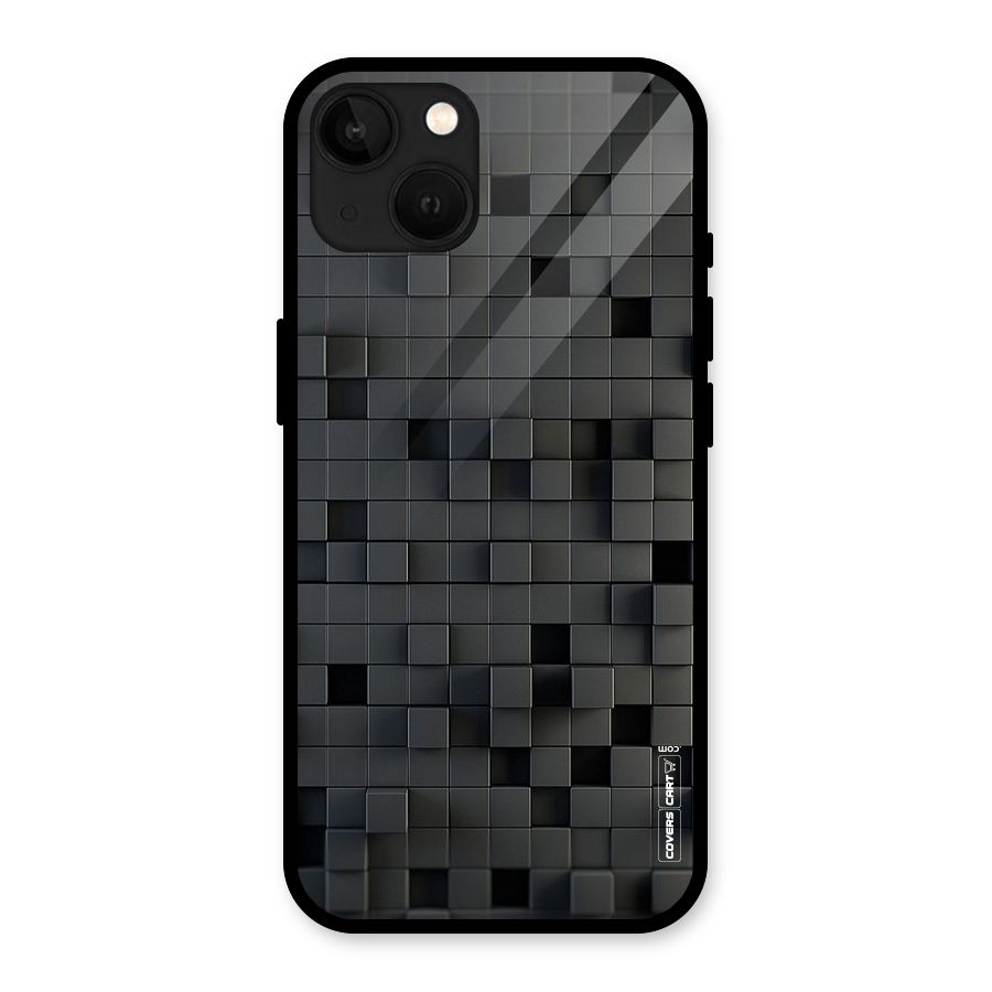 Black Bricks Glass Back Case for iPhone 13
