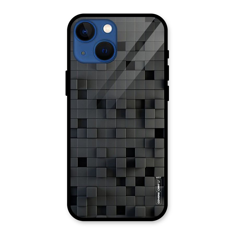 Black Bricks Glass Back Case for iPhone 13 Mini