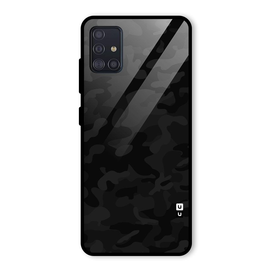 Black Camouflage Glass Back Case for Galaxy A51