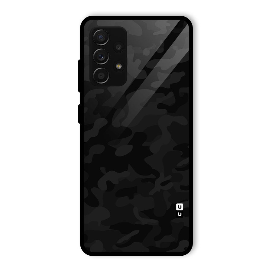 Black Camouflage Glass Back Case for Galaxy A53 5G