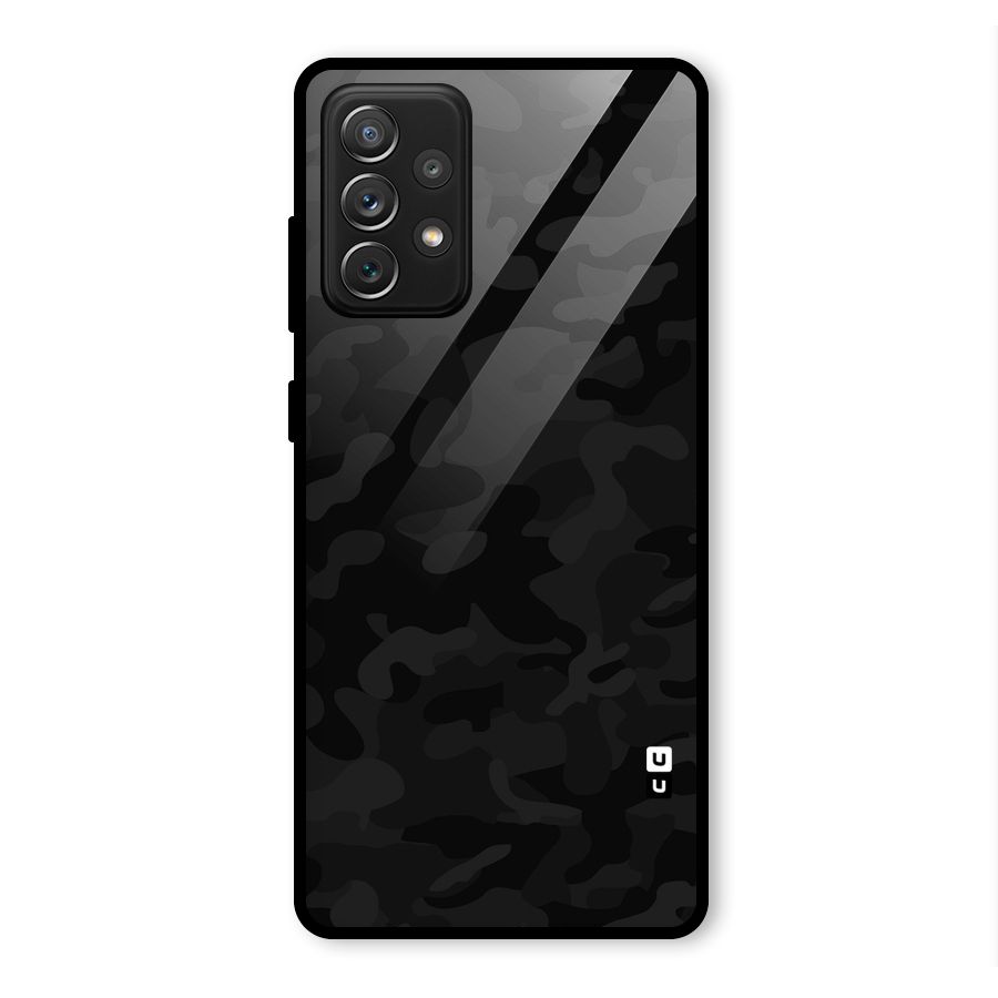 Black Camouflage Glass Back Case for Galaxy A72