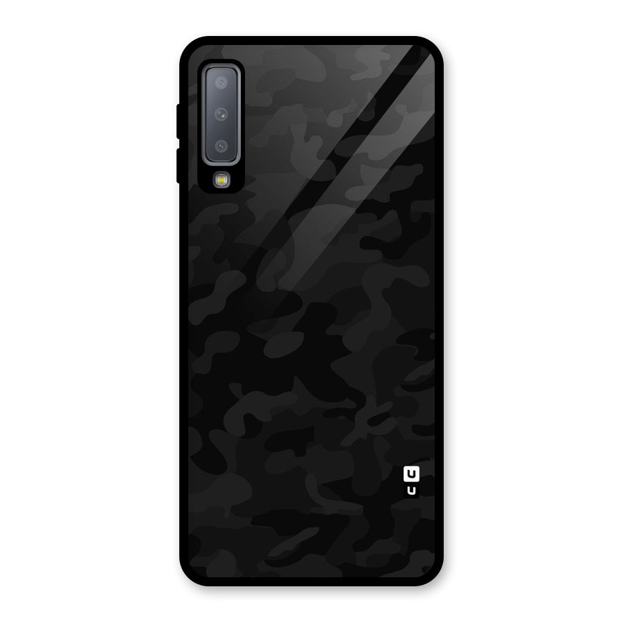Black Camouflage Glass Back Case for Galaxy A7 (2018)