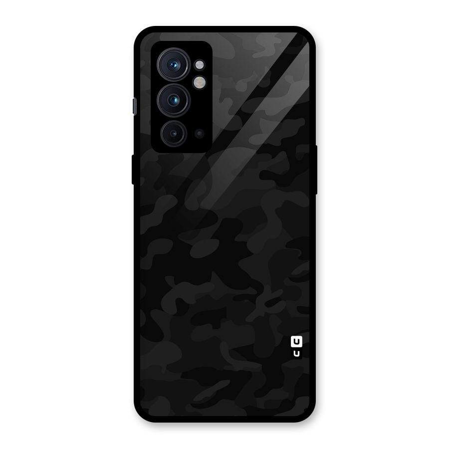 Black Camouflage Glass Back Case for OnePlus 9RT 5G