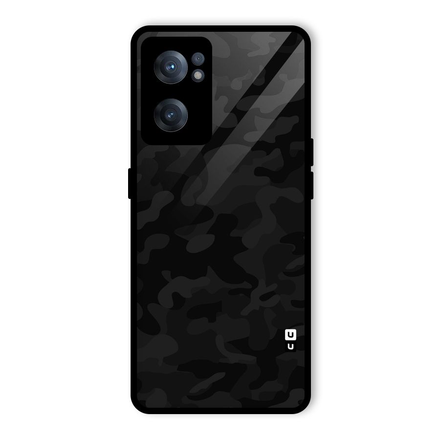 Black Camouflage Glass Back Case for OnePlus Nord CE 2 5G