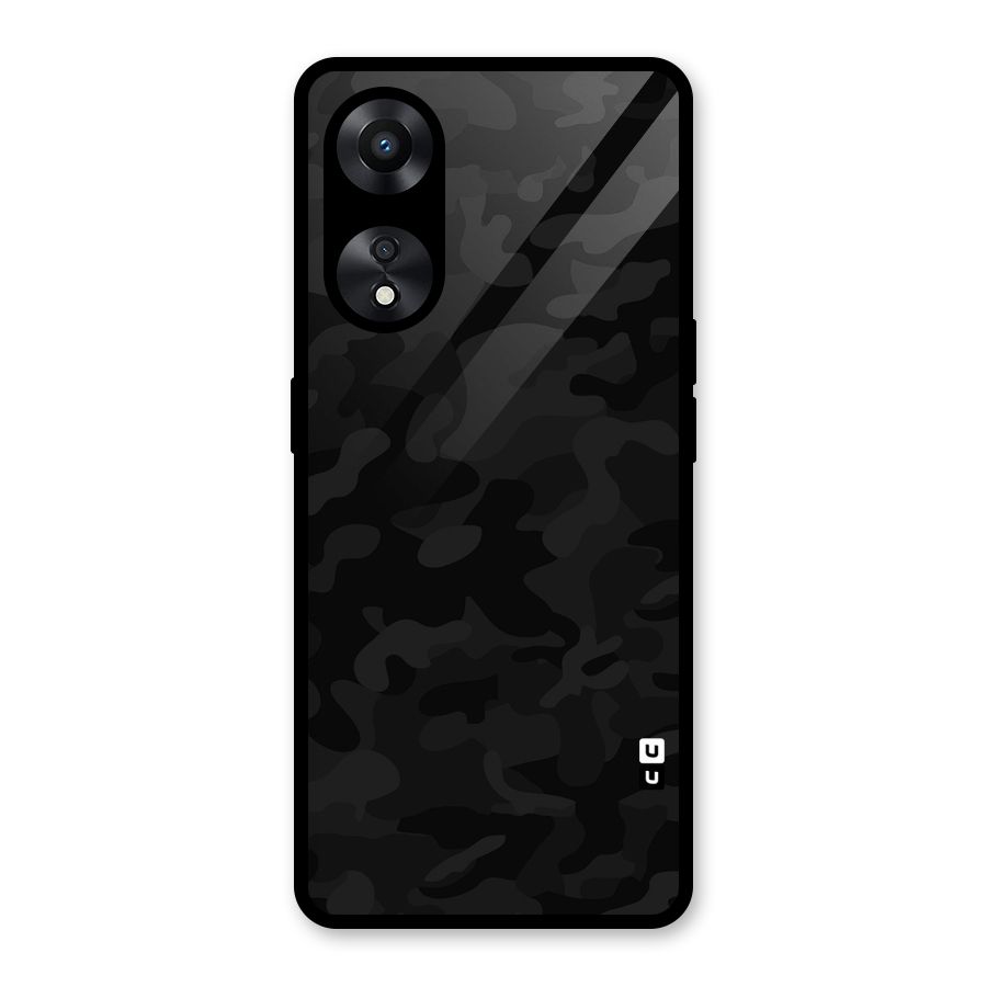 Black Camouflage Glass Back Case for Oppo A78