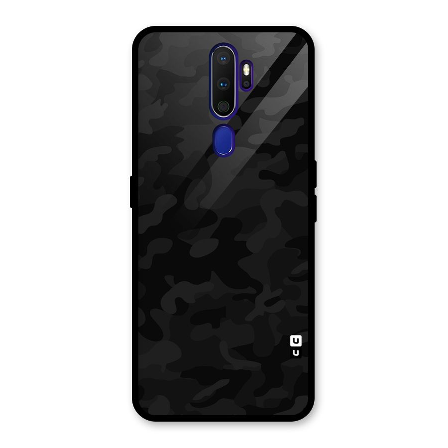 Black Camouflage Glass Back Case for Oppo A9 (2020)