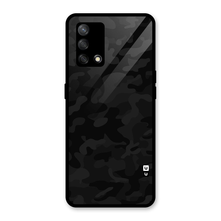 Black Camouflage Glass Back Case for Oppo F19s