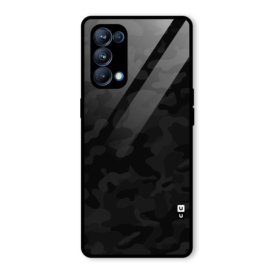 Black Camouflage Glass Back Case for Oppo Reno5 Pro 5G