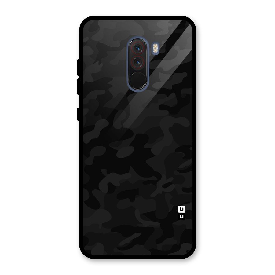 Black Camouflage Glass Back Case for Poco F1