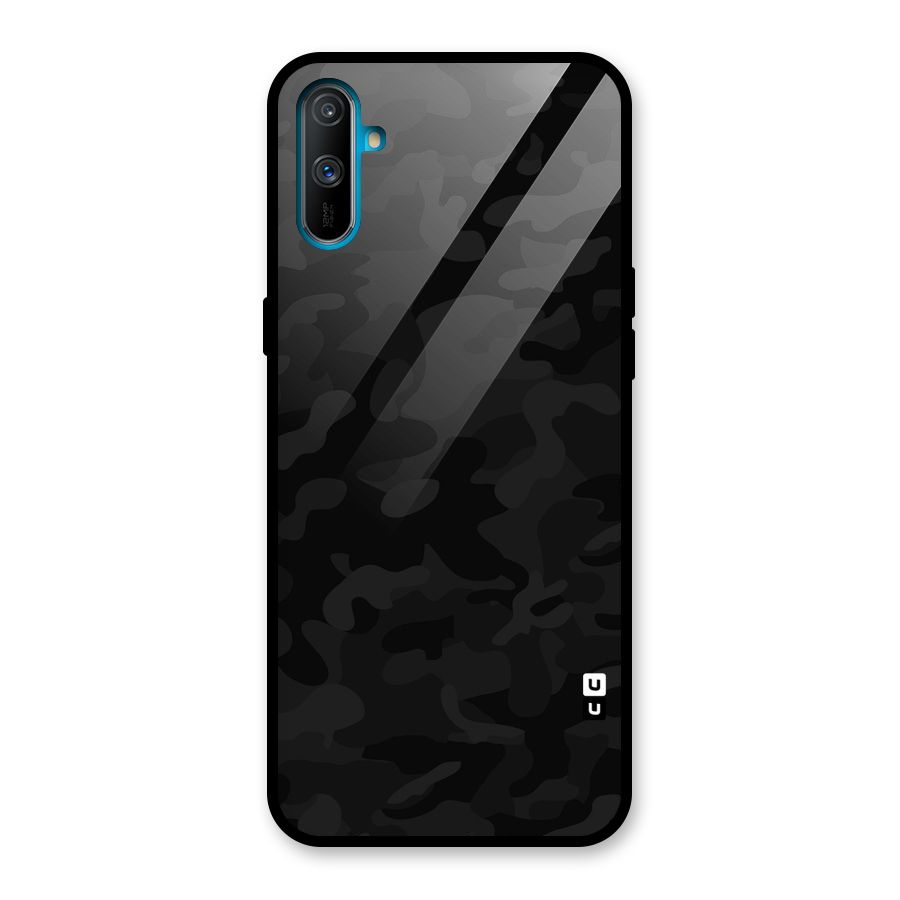 Black Camouflage Glass Back Case for Realme C3