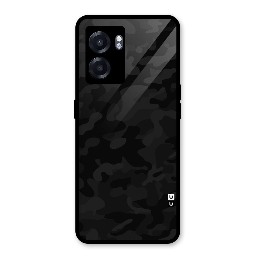 Black Camouflage Glass Back Case for Realme Narzo 50 5G