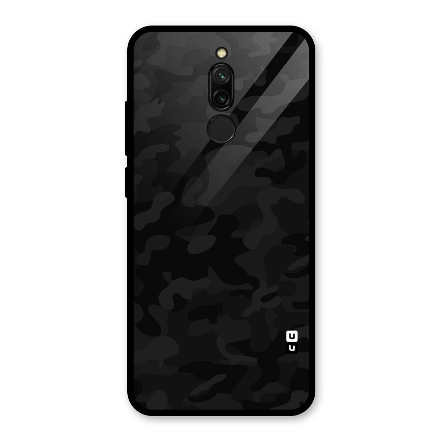 Black Camouflage Glass Back Case for Redmi 8