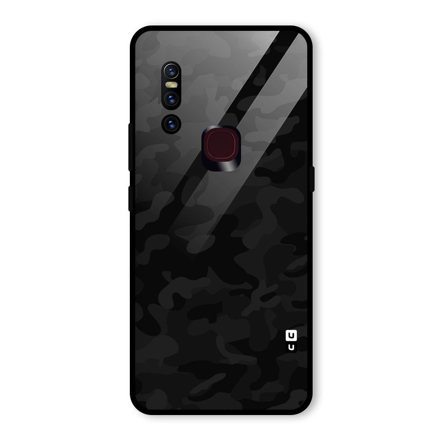 Black Camouflage Glass Back Case for Vivo V15