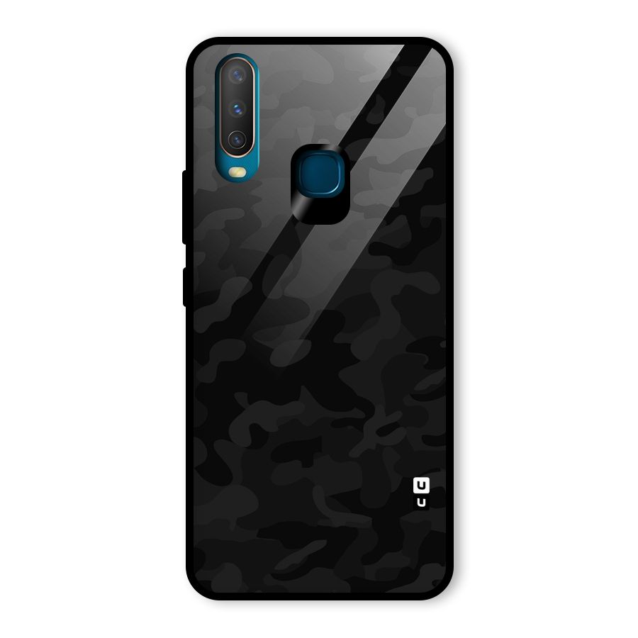 Black Camouflage Glass Back Case for Vivo Y12
